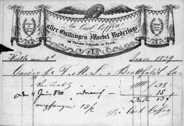 1839-ben kelt szmla a Dohny utcbl